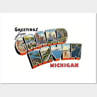 Greetings from Grand Haven Michigan Posters and Art